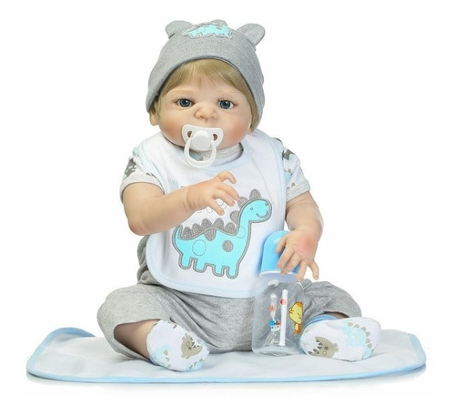 Bebe Reborn Menino 100% Silicone 57 Cm - Pronta Entrega Dino